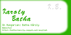 karoly batha business card