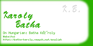 karoly batha business card